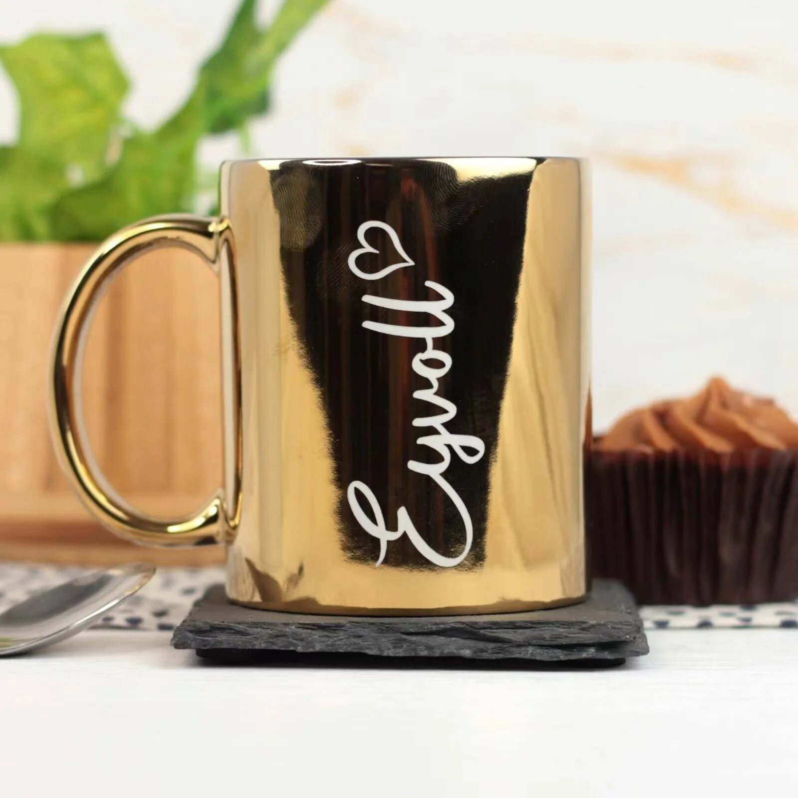 Custom Design Print Mirror Gold Silver Electroplated sublimation 11oz Mug For Sublimation