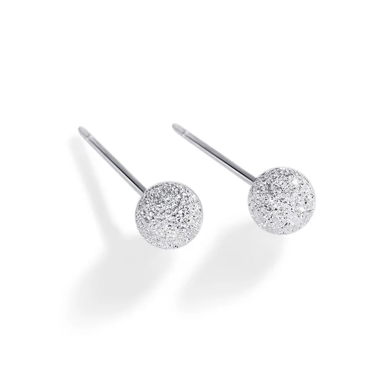 S925 Silver Jewelry Women's Sterling Silver Sparkling Bead Stud Earring