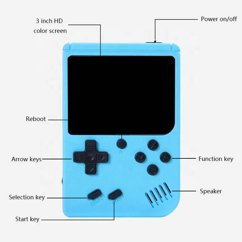 2022 NEW Arrival Colorful Handheld gamer s Player portable game console Christmas Gift With inner 400 games 400 in 1Game Box