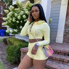 Pants Wholesale Fashion New Style Casual Sweatshirt With Hoodie Zip Up Short Women 2 Piece Pants Set