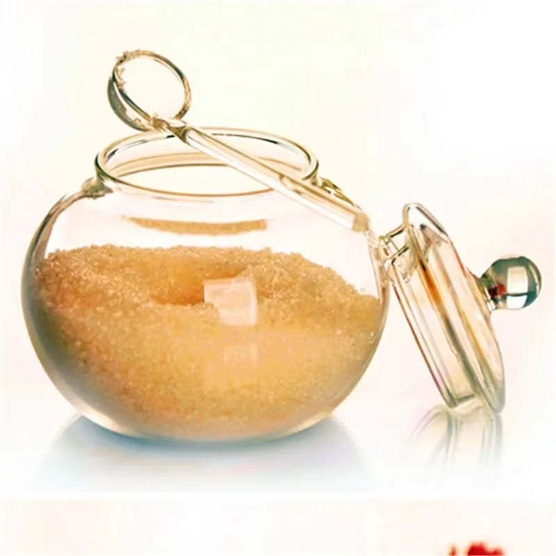 Multifunctional Eco Friendly with spoon and lid  glass storage jar glass jar food glass jar