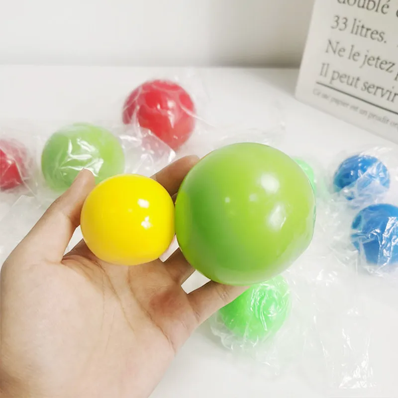 4pcs Sticky Wall Ball Decompression Toy Glowing Ball Sticky Globbles Ball Stress Toy Fluorescent Sticky Wall Ball Stress Relief BallsToy Gift for Adult and Kids