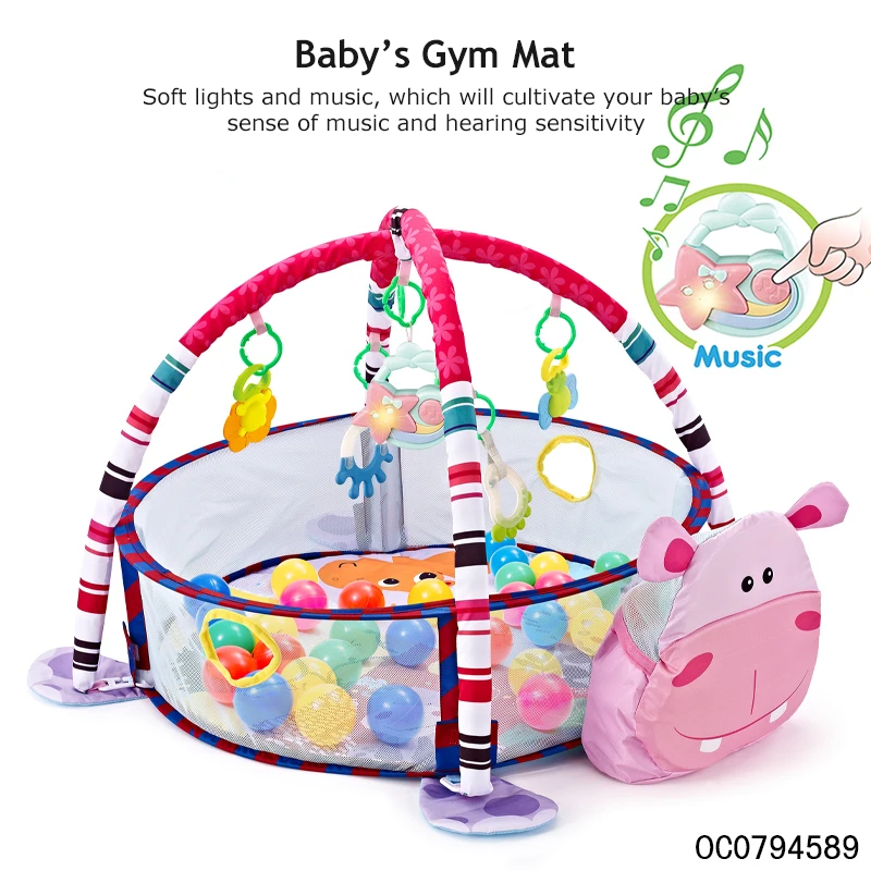 Baby floor activity mat music hanging rattle baby ball pit pool