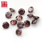 Stone Hot Sale Brown Cz Coffee Synthetic Cubic Zircon Stone Shape Round Cut Gemstone