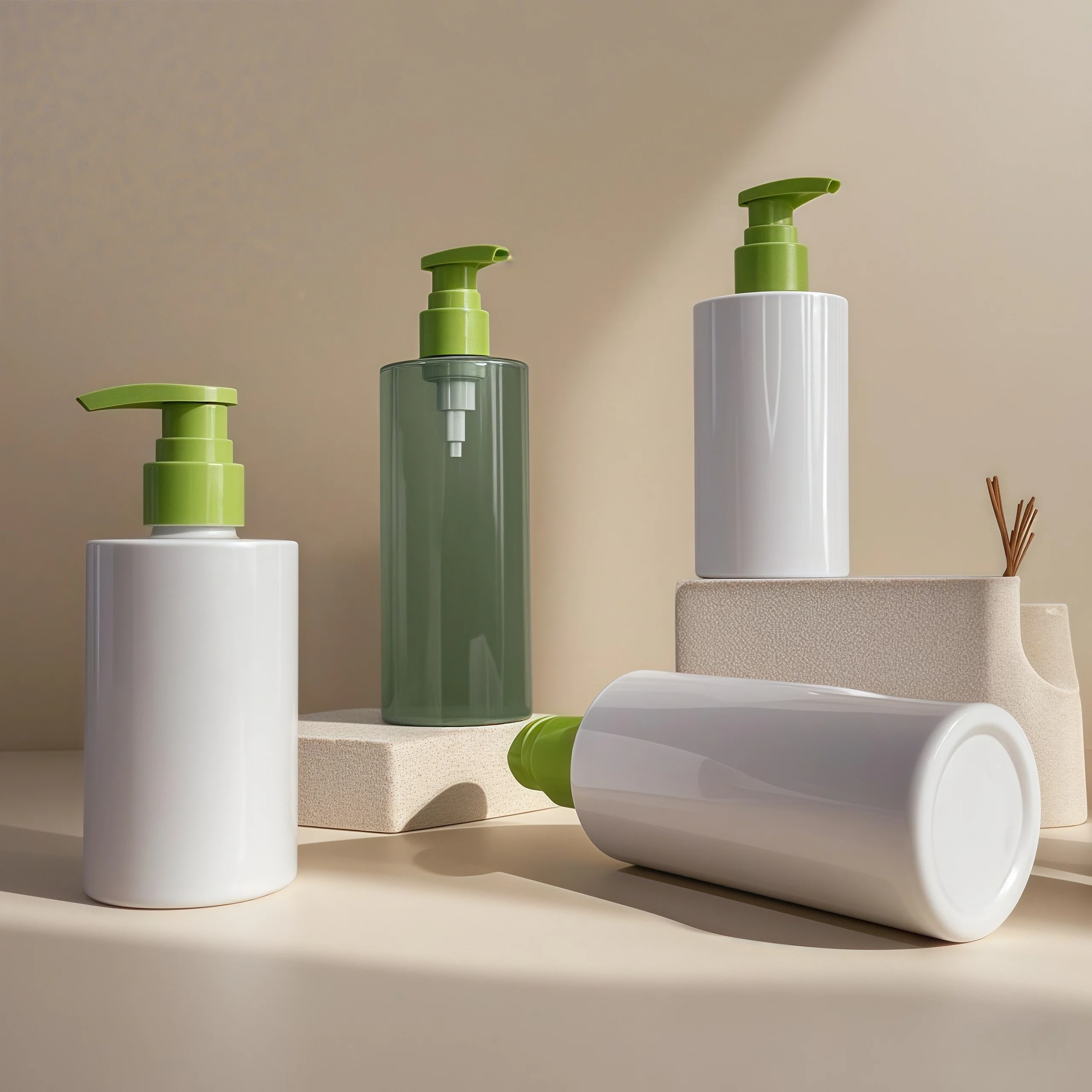 200ml-280ml PET Cosmetic Pump Bottle with Press Pump Sealing for Lotion Serum and Shower Gel Packaging