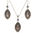 Pearl Necklace 2021 Ladies Custom Pearl Jewelry Set Geometry Hawaiian Earrings Necklace For Party