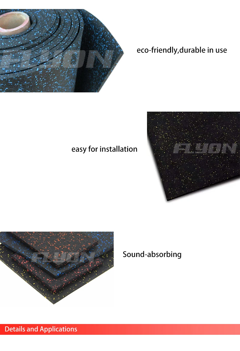 EPDM Rubber Flooring Mat 15-45cm Thickness for Gym Training Center 2