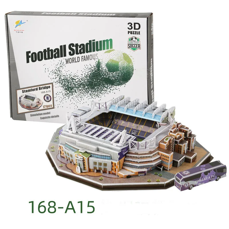 3D Paper puzzle jigsaw football field building stadium model paper puzzle for kid