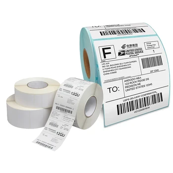 Thermal label paper adhesive sticker zebra barcode label roll shipping label paper price tag