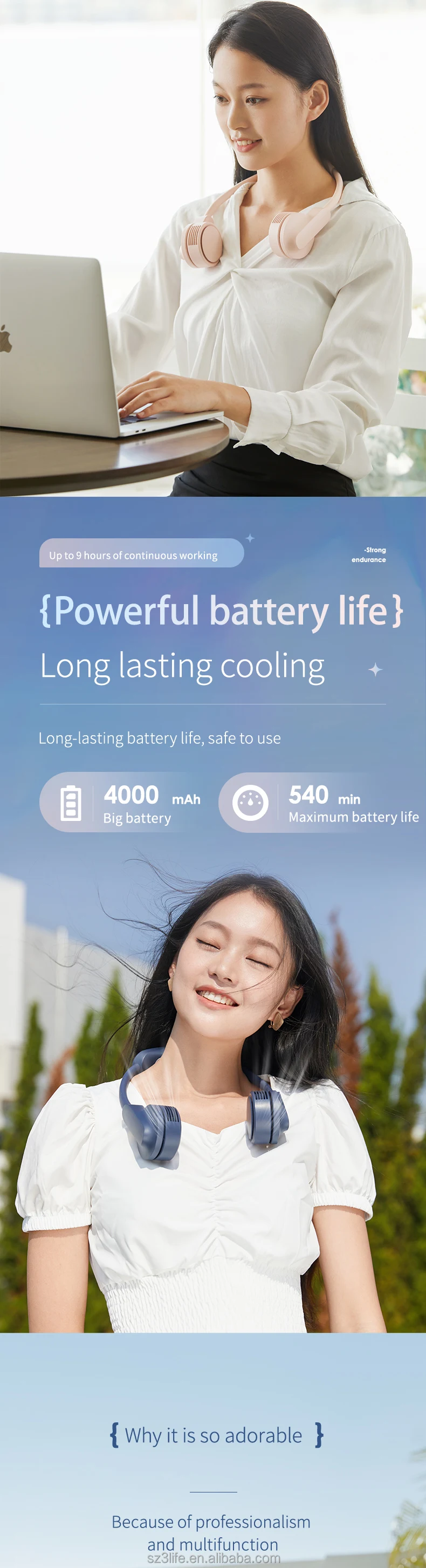 Semiconductor Refrigerating Neck Fan, Portable, 4000mAh - detail 14