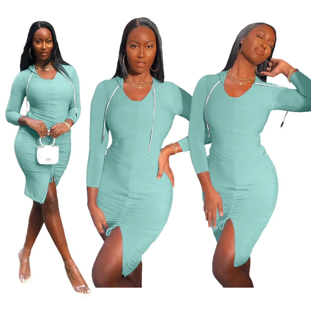 Winter Clothing Casual Dresses Bodycon 