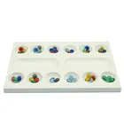 Wooden Beads Game Wooden Folding Mancala With Multi Color Glass Beads Smart Tactical Game For Kids And Adults