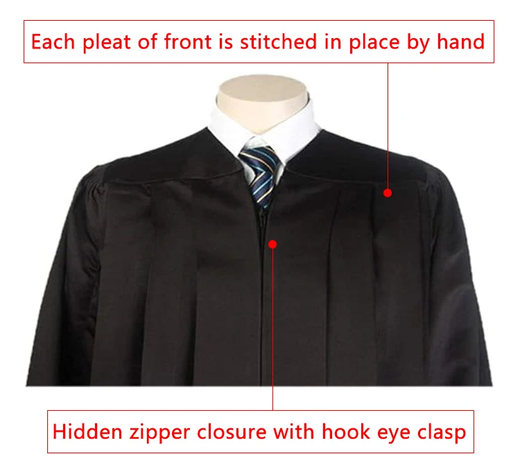 Unisex Black Deluxe Masters Graduation Cap and Gown With Hood 2023 Tassel details