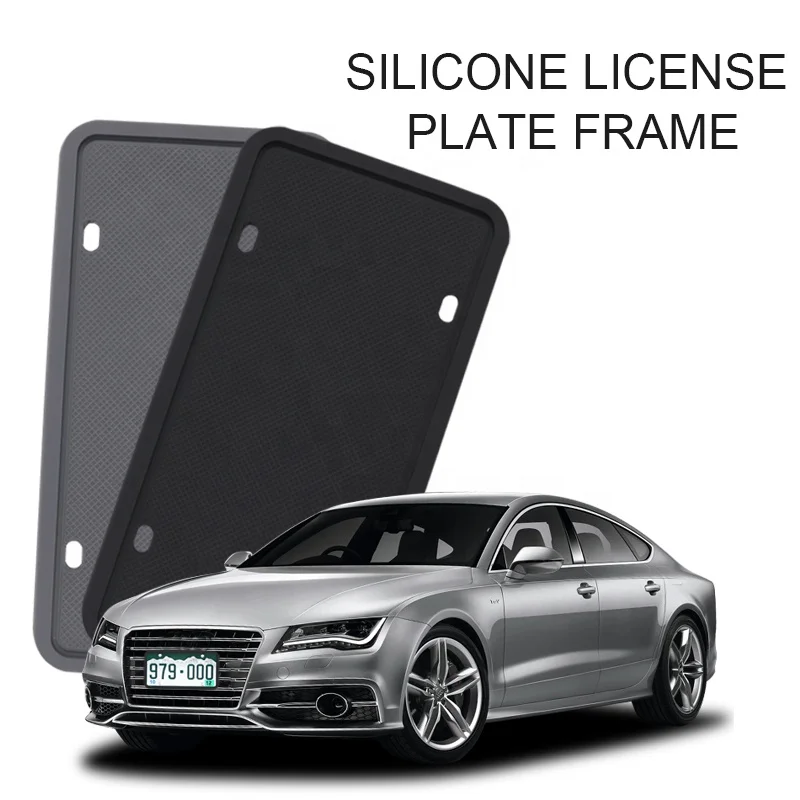 Wellfine Personality Custom Car Number License Plate Frame Holder Decoration Accessories Rust-proof Silicone License Plate Frame