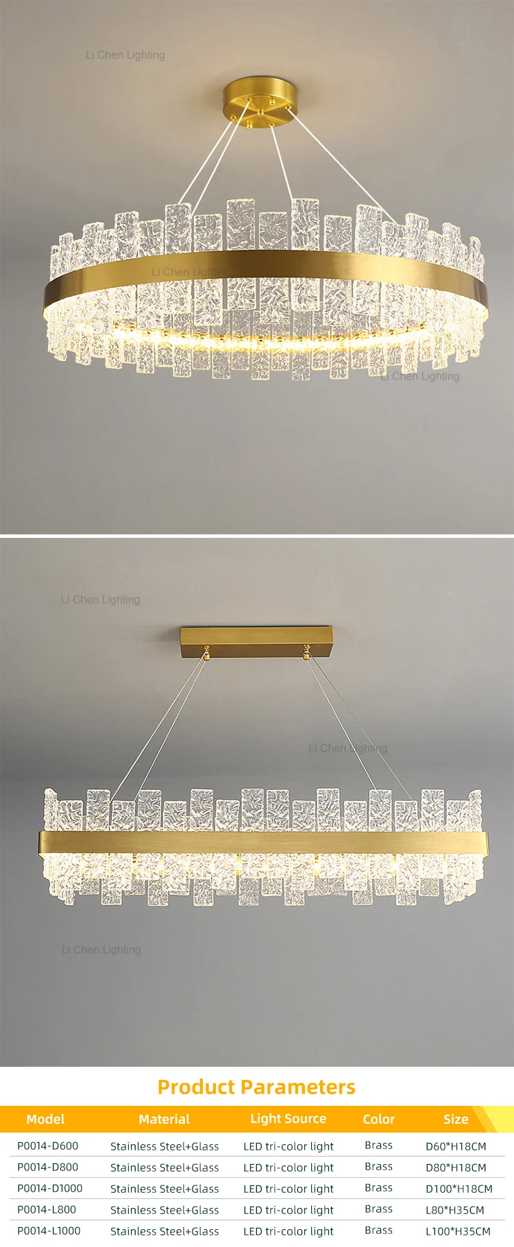 p0014 luxury textured glass chandelier creative gold art suspension lamp for villa-0