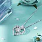 Necklaces 14K White Gold Plated Heart Pendant 5A Cubic Zirconia Heart Necklaces For Women Gifts Jewelry