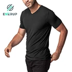 Enerup OEM/ODM White Blank Cotton Lenzing Modal Invisible Deep V-Neck Men's Undershirt Short Sleeve T-Shirts