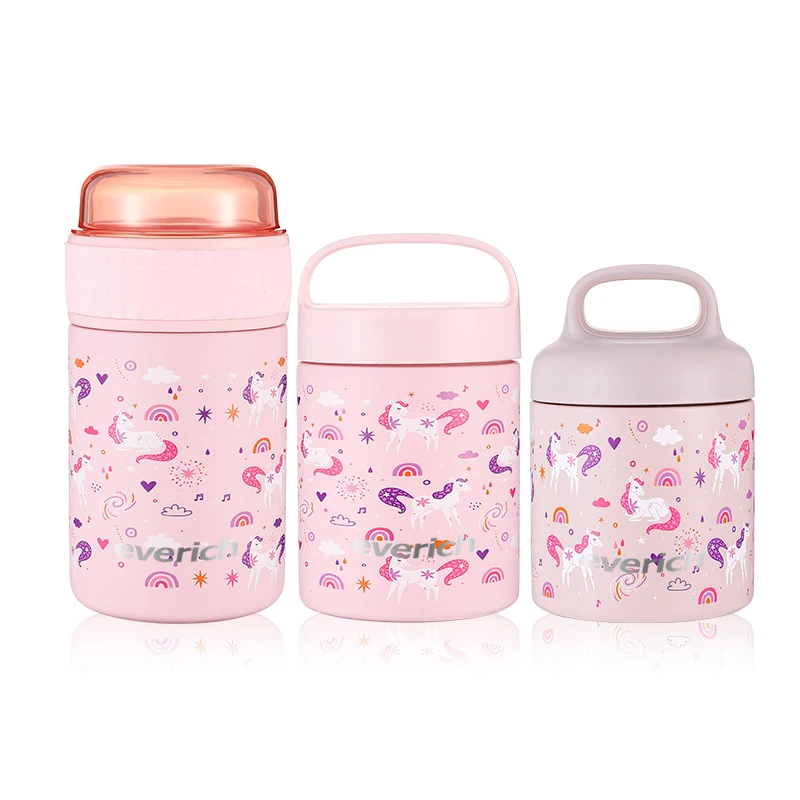 ODM 250ml Wide Mouth Food Grade Kid Lunch Box Food Jars in School Easy to Fill with Handle