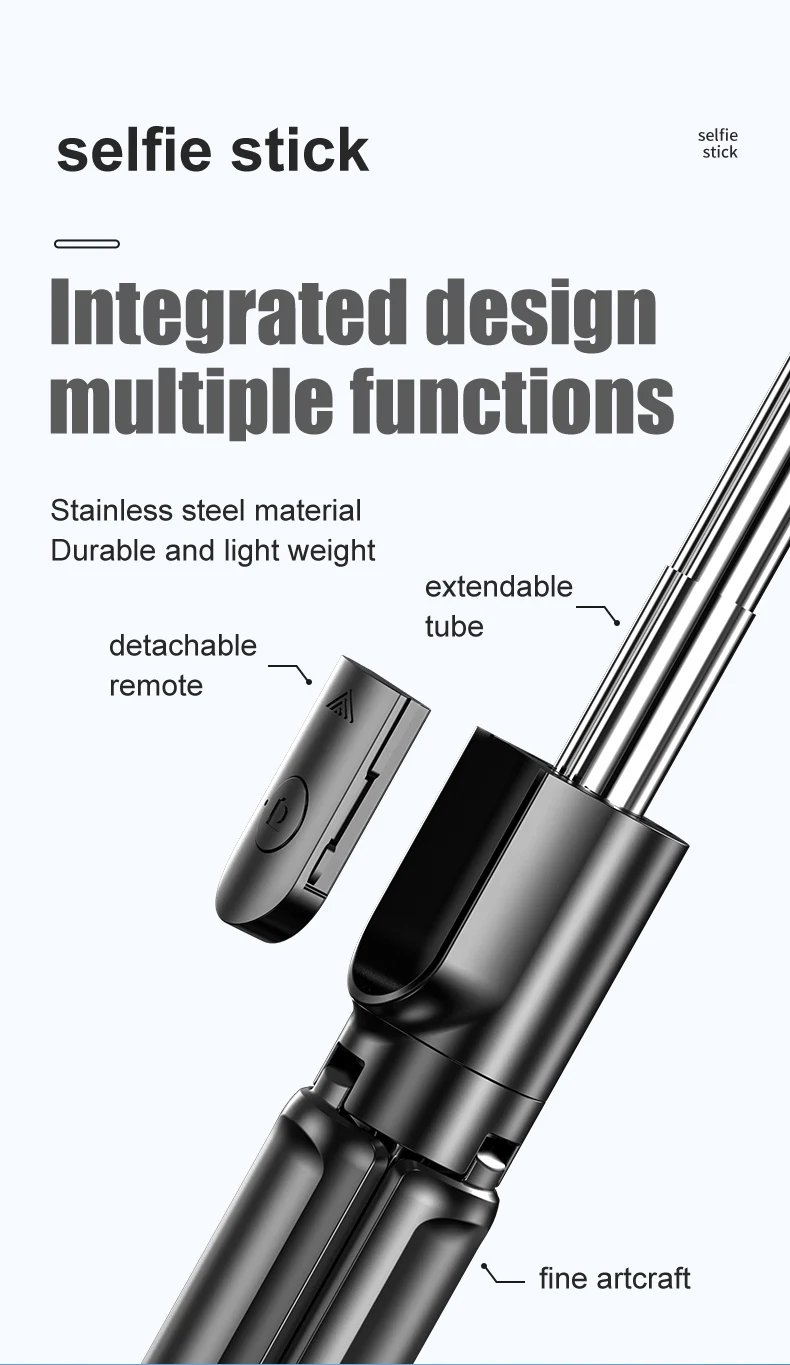 70CM Remote Control With Beauty Extend Mobile Phone Tripod Selfie Stick BT Multifunctional Live Portable Desktop
