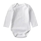 Made Clothes Factory Made 100% Cotton White Baby Rompers Plain Wholesale Clothes