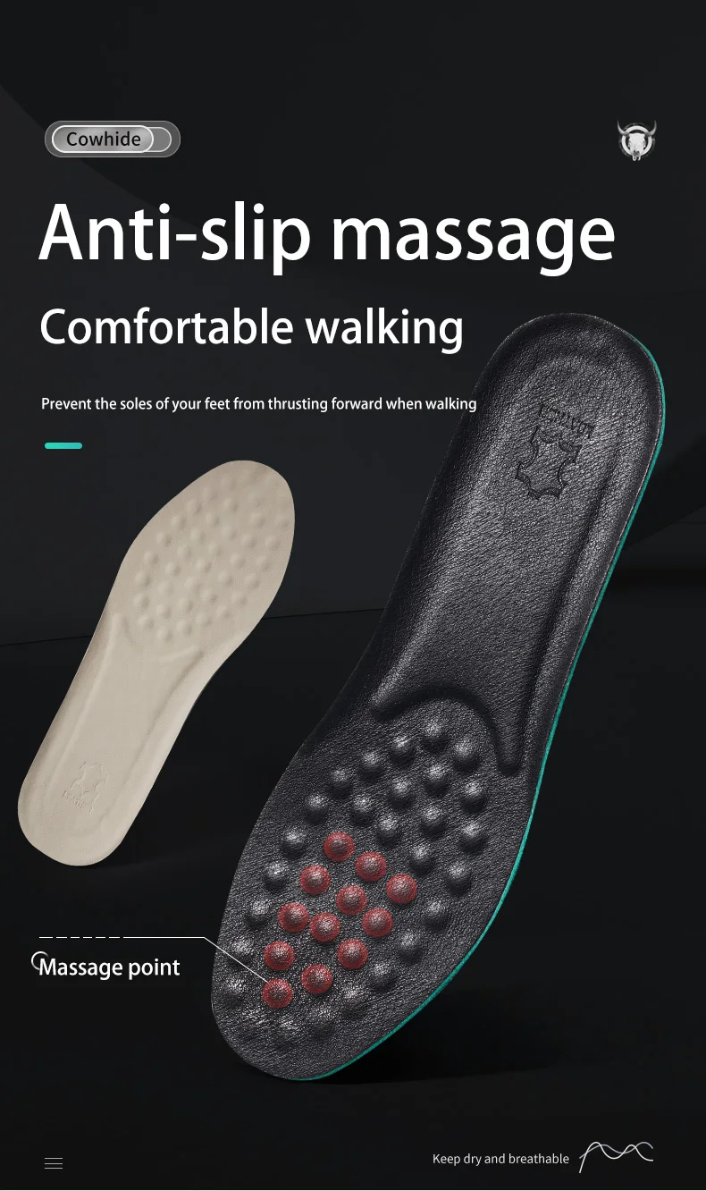 Sweat-Absorbing Shock-Absorbing Leather Insoles for Comfortable Footbed Sweat-Absorbing Shock-Absorbing Leather Insoles for Comfortable Footbed
