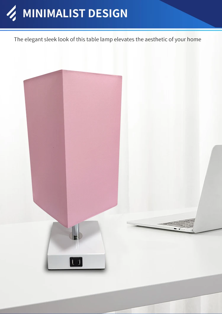 USB linen table lamp is suitable for hotel decoration room bedside table lamp