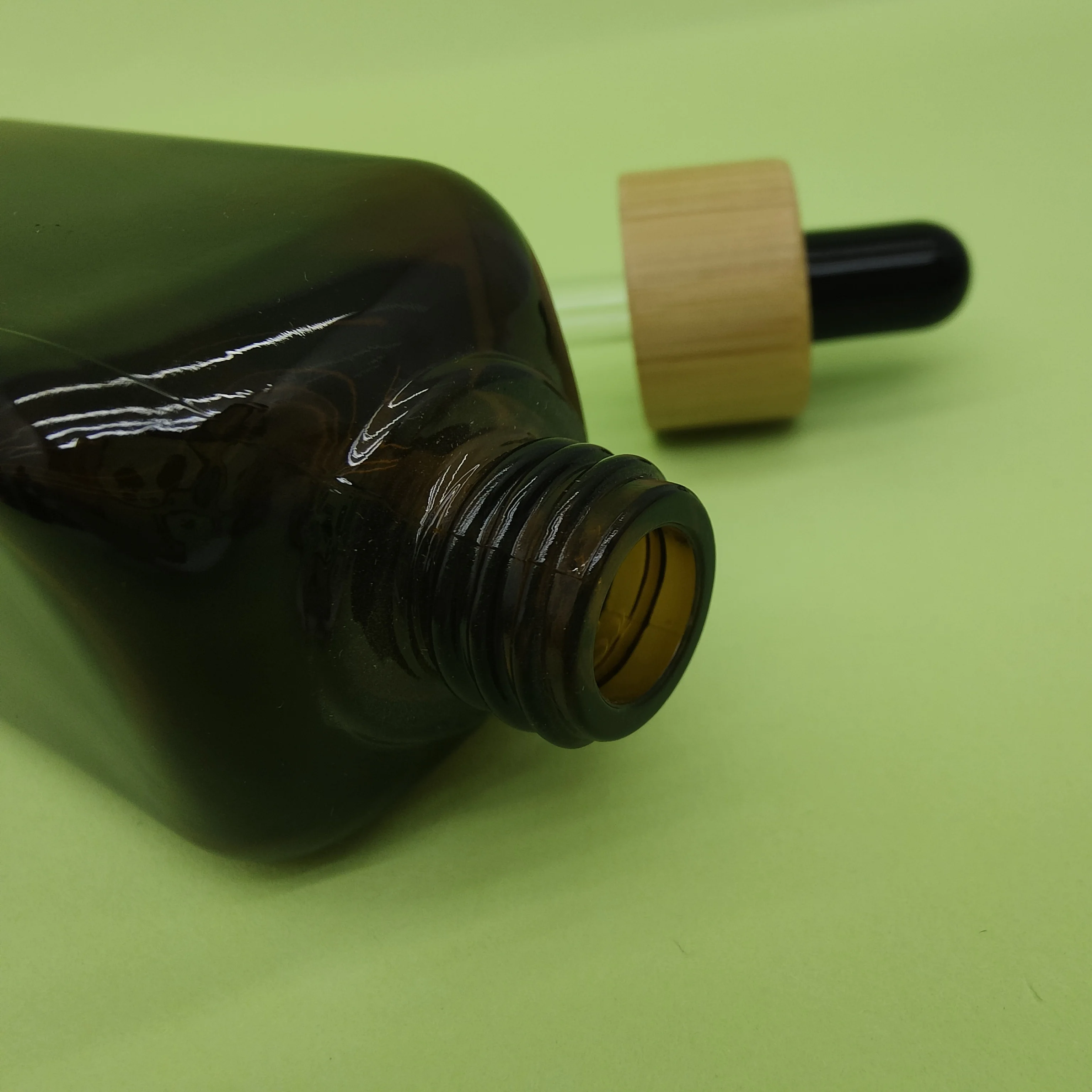 100ml wholesale glass essential oil bottle brown essence dropper bottle cosmetic glass bottle with bamboo dropper-28