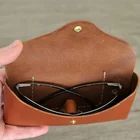 Leather Unique Gift Glasses Case Credit Card Slot Clutch Bag Leather Sunglasses Case