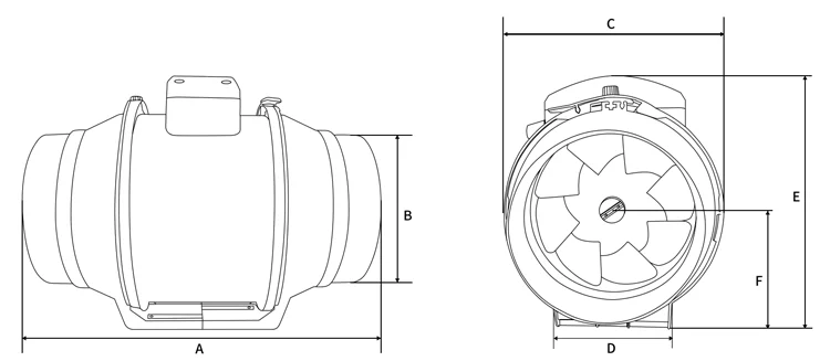 Inline Duct Fan, Plastic, 220 V, Electric - detail 4