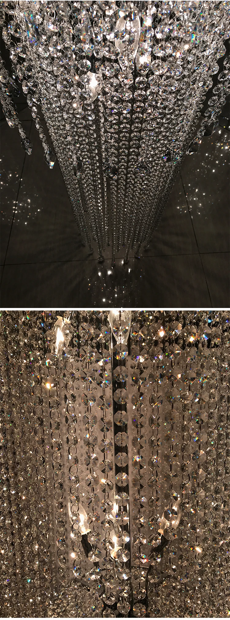DO1011 Modern Style Indoor Decoration Fixture Ballroom Hall Staircase Crystal Led Chandelier details