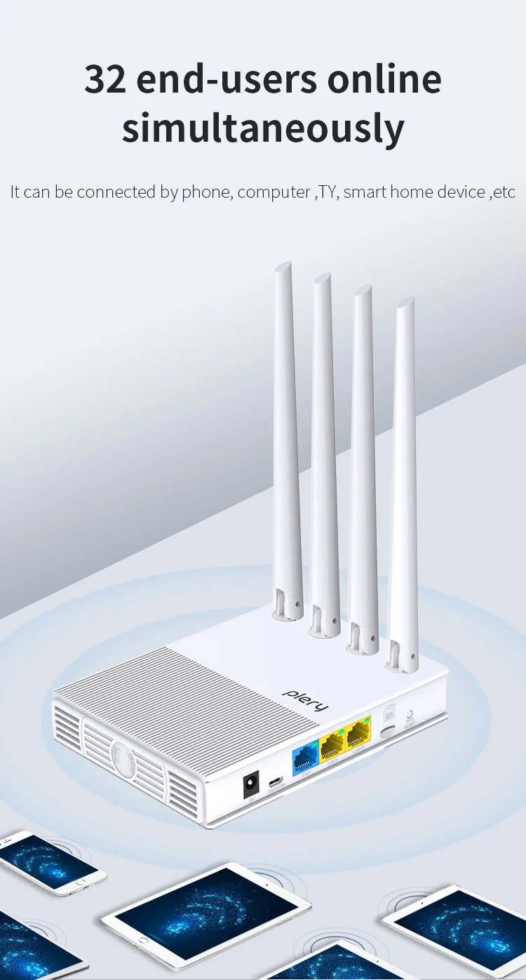 Customization Router Outdoor Mobile Wireless Rooter Wifi 4G Lte 300M High Gain 4G Lte Router for Plery R623