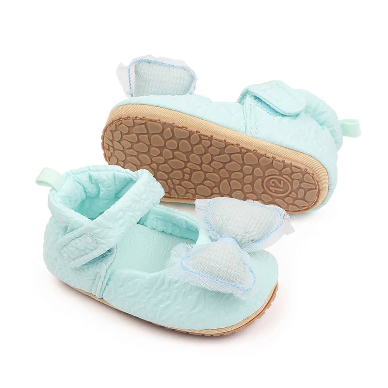 Spring and Fall New Embossed Bow Soft Soled Baby Princess Walking Shoes factory