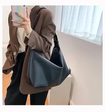 wholesales factory Fashion pu Leather Tote Bag for Women Handbags Female Simple Large High Capacity Shoulder Side Bags Purses