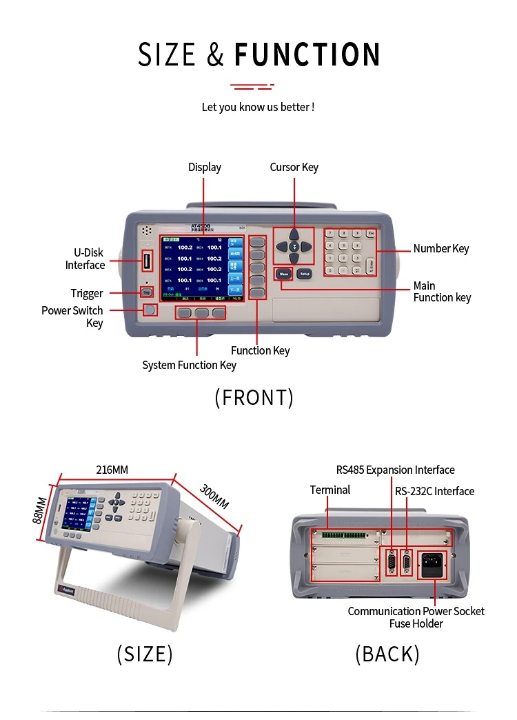 At4516 Multi Channels Industrial Data Logger Digital Thermometer K ...