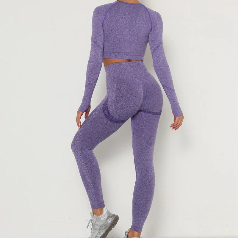New Arrival 4 PCS Fitness Clothes Seamless Butt Lift Leggings Sportswear For Women Gym Fashion Seamless Yoga Set