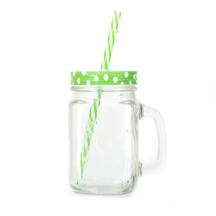 Wholesale Free Sample 350ml 500ml 12oz 16oz Clear Can Shaped Glass Mason Drinking Jar With Lid And Straw