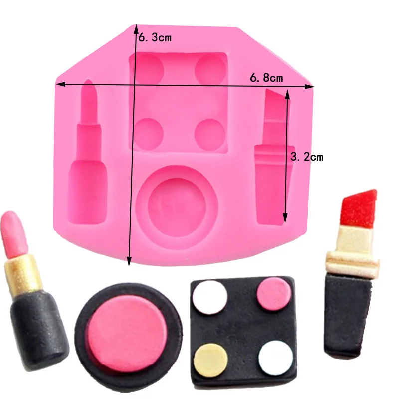 Hot sale 3 D Lipstick makeup combination liquid silicone mold fondant soft pottery glue clay modeling cake tool
