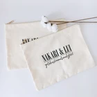 Custom Cotton Zipper Pouch Make Up Bags Plain Bulk Canvas Cosmetic Bag With Logo