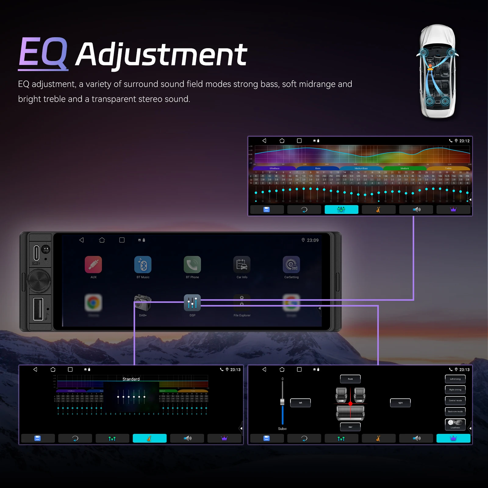 android auto gps wifi dsp bt incell screen stereo a4503-13