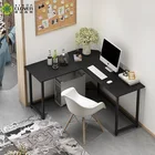 Home 69" L-shaped Modern Home Office Study Corner Computer PC Desk With Shelves