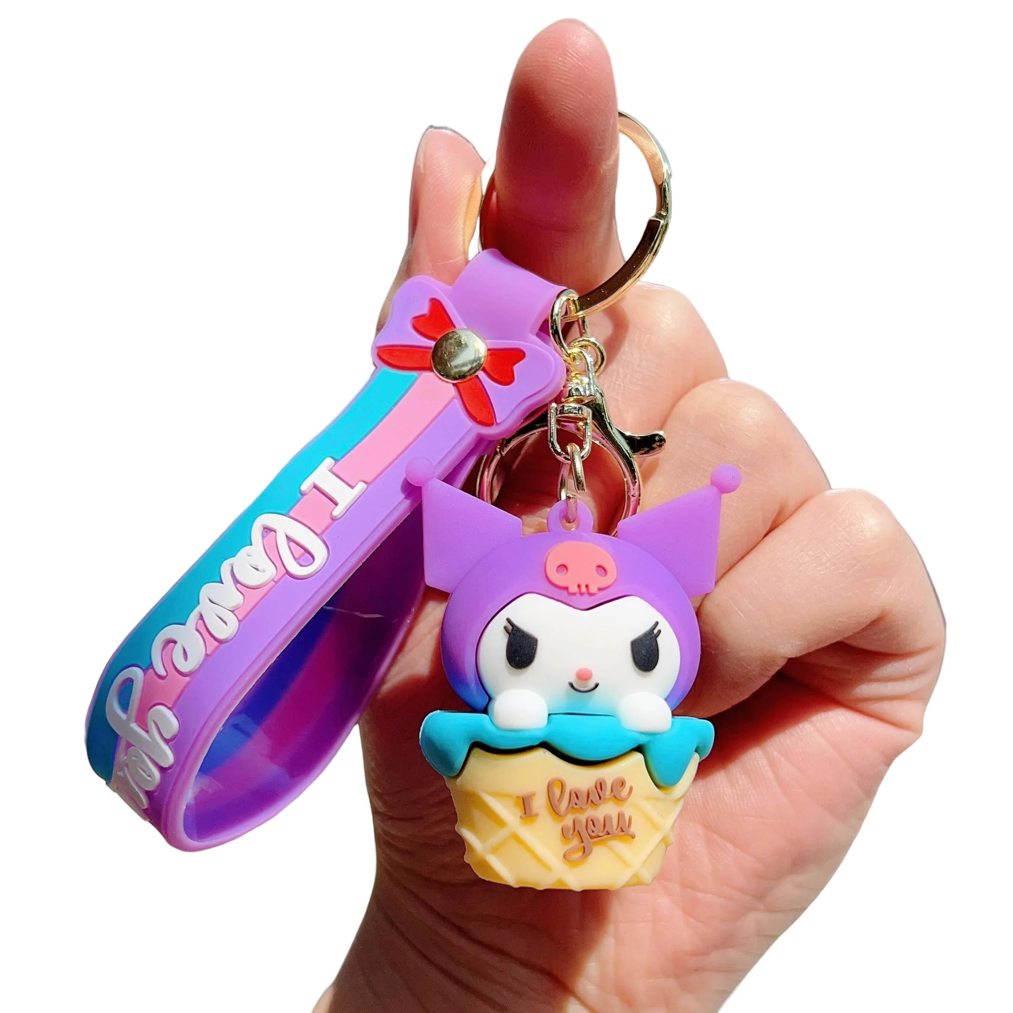 2024 New Cute Llaveros Key Chain Cartoon Dessert Sanrio Doll HelloKitty Car Key Ring Sanrio Pvc Kuromi plastic key chains