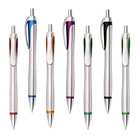 Pen Customized Silver Painted Chromed Plunger And Tip Pen Ballpoint Bulk Logo Pen Advertising Hotel Pen