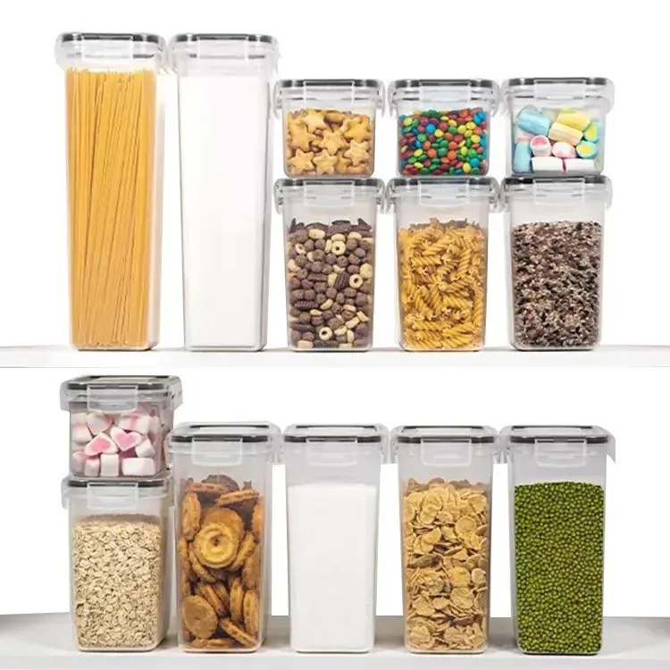 Dry Food Storage Bin Box Container Household Storage 42 Pcs Set Bpa-free Airtight Plastic Stackable Kitchen Organizer Cereal