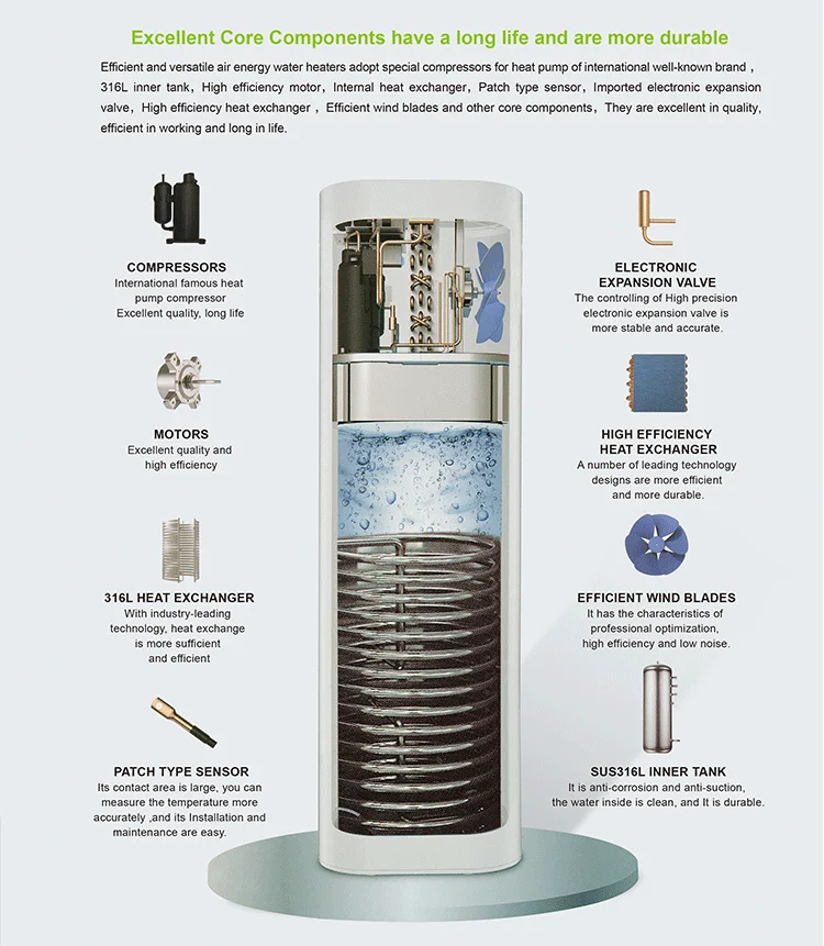 Water Heater, JIADELE, 300L, R290 - detail 18