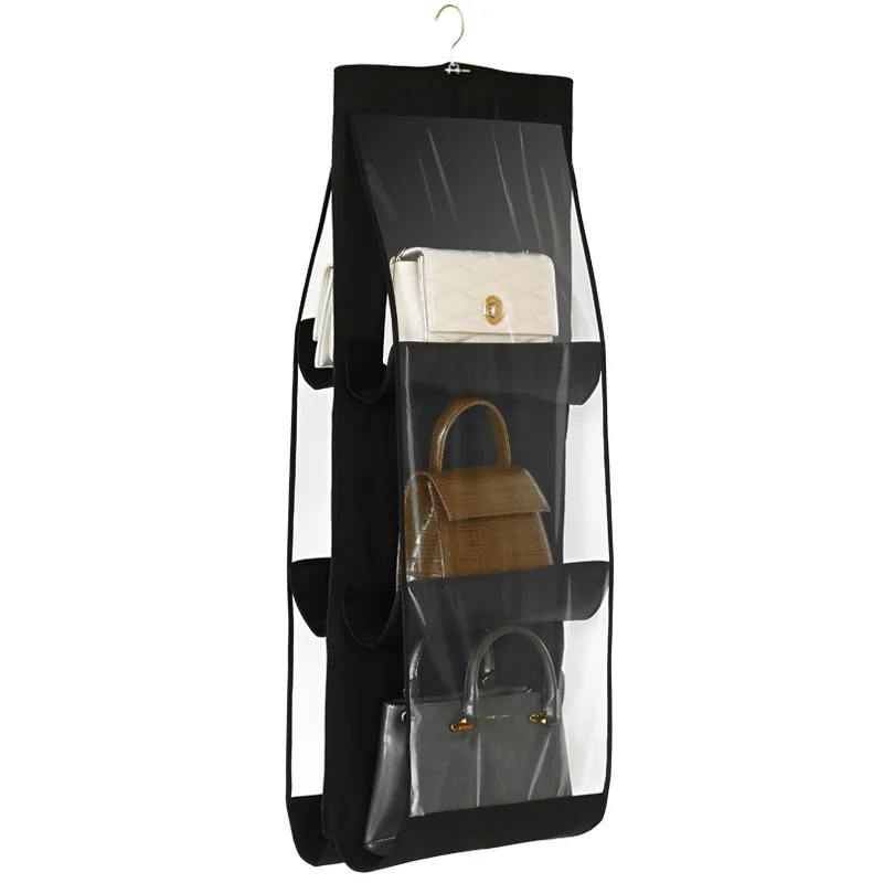Hanging Handbag Organizer Dustproof Storage Holder Bag Closet 6 Larger Pockets 