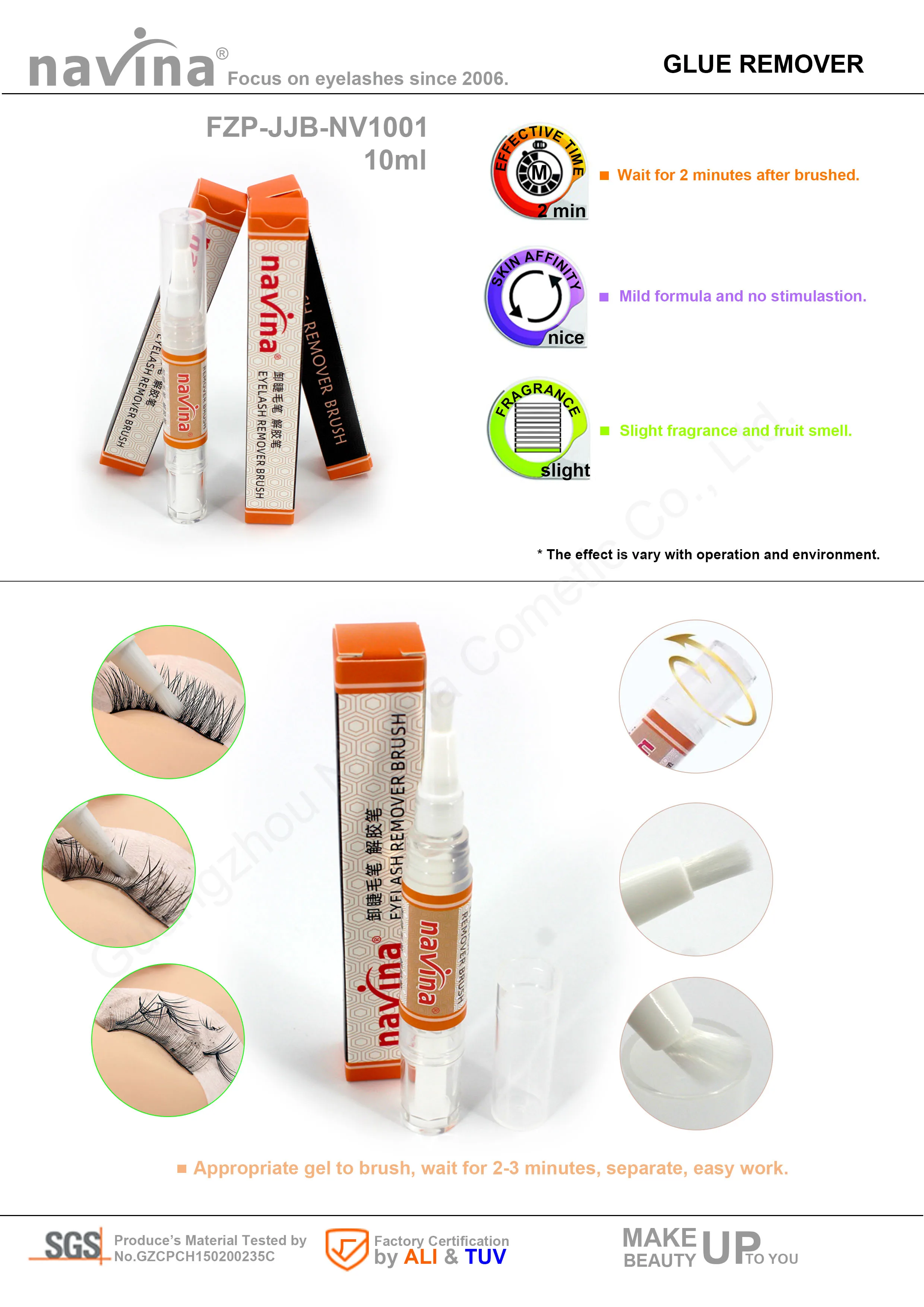 Navina Best Selling Eyelash Glue Remover Brush Manufacturer Easy Remove