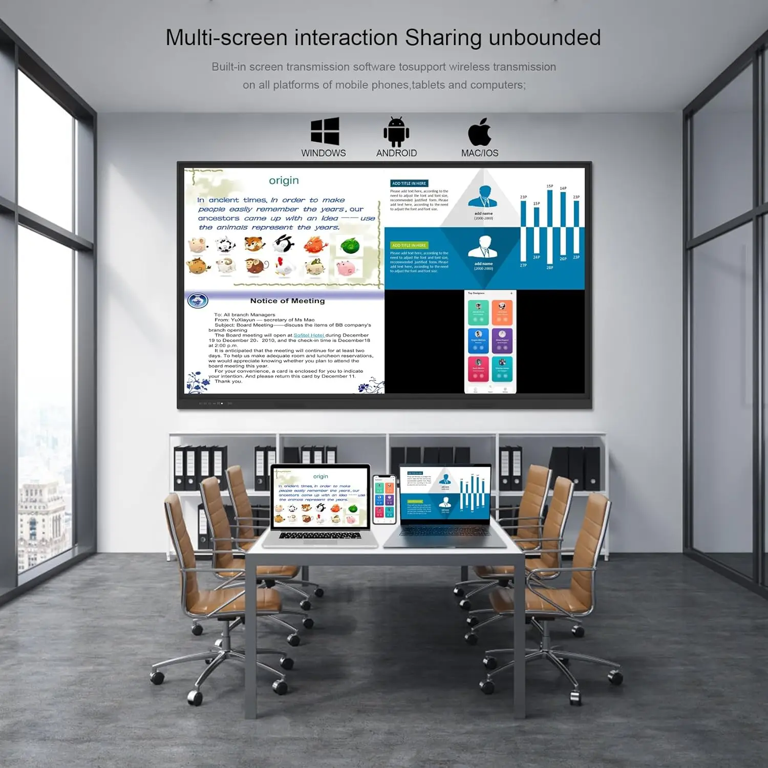 Smart Digital Whiteboard Interactive Board 4k Uhd Smart Board ...