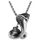 Jewelry Pendant Custom Popular Retro Vintage Snake Jewelry Cool Red Zircon Eye Cobra Pendant