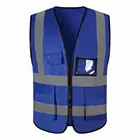 Vest Wholesale Customized Logo Multi Pocket High Visibility Breathable Mesh Reflective Safety Vest