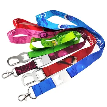 BSBH Wholesale Beer Opener Lanyard Keychain Sublimation Polyester Custom Bottle Opener Lanyard